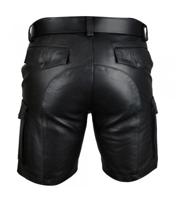 Mens Cargo Shorts Real Leather Club Casual Short